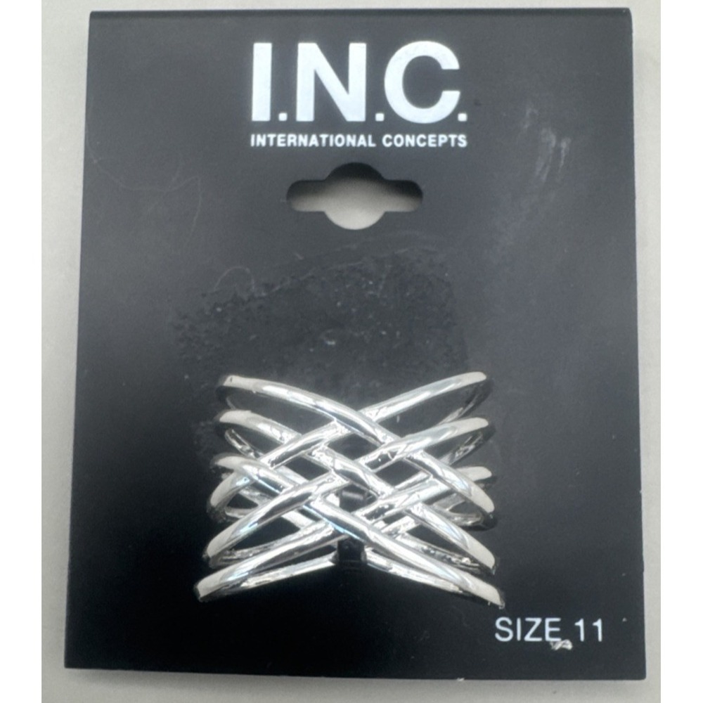 NWT Silver Tone Layer Tower Ring I.N.C. Size 11